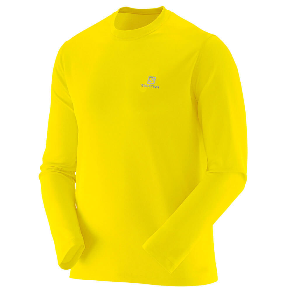 Camiseta Salomon Comet Manga Longa Masculina Amarelo Fluo Keep