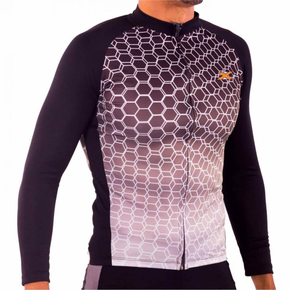 Camisa De Ciclismo Dx3 Maxx Manga Longa Masculina Preto Keep Running Brasil Keep Running