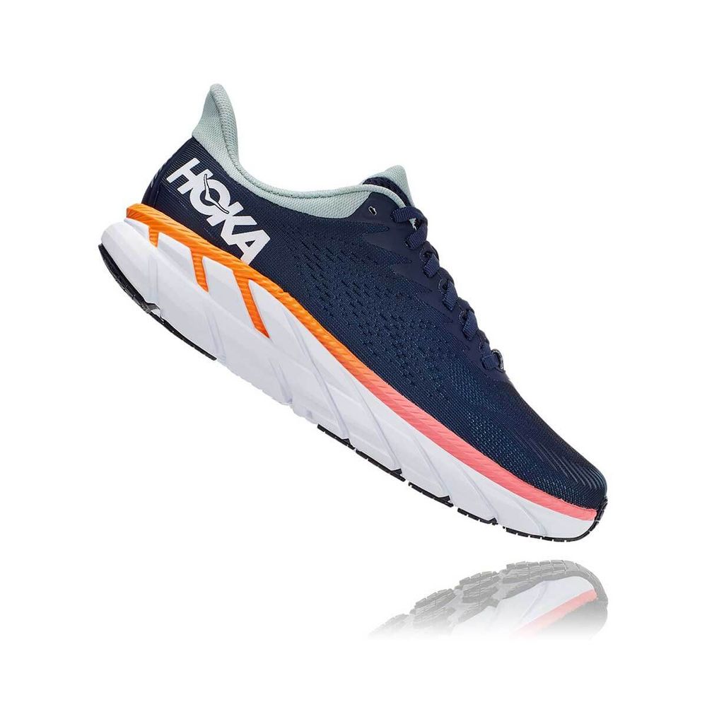 Tênis HOKA ONE ONE Clifton 7 Feminino - Azul - Keep Running Brasil ...