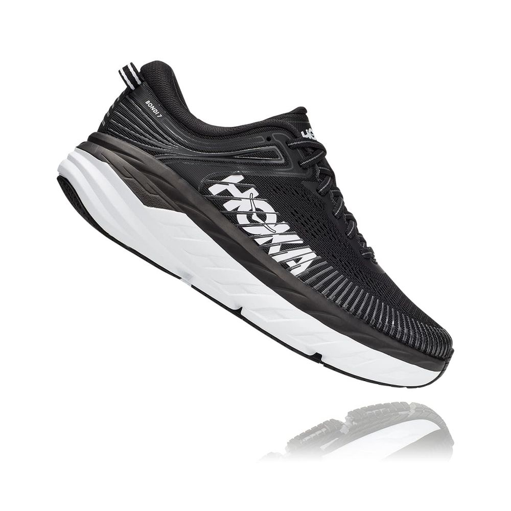 Tênis HOKA ONE ONE Bondi 7 Feminino - Preto / Branco - Keep Running ...